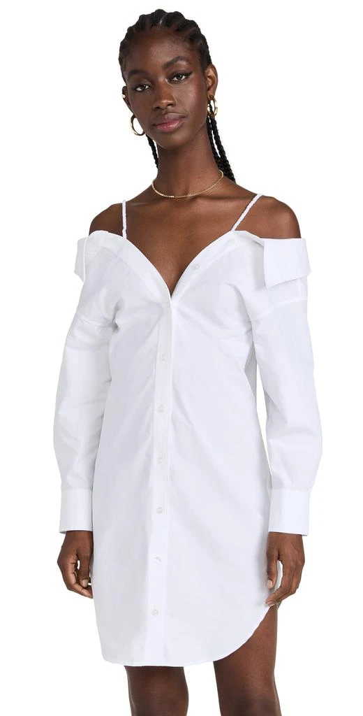 商品Alexander Wang|Alexander Wang 松紧带设计露肩衬衫连衣裙,价格¥949,第1张图片