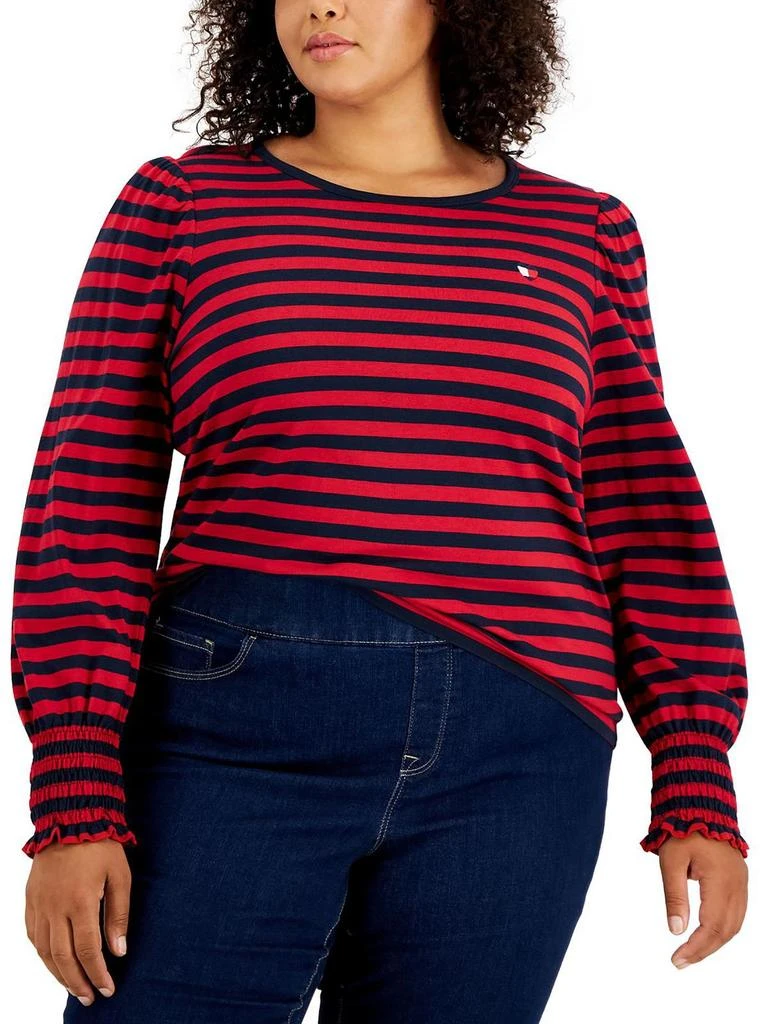 商品Tommy Hilfiger|Womens Striped Smocked T-Shirt,价格¥266,第2张图片详细描述