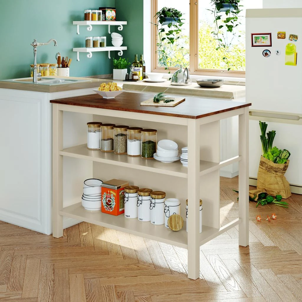 商品Simplie Fun|Solid Wood Rustic 45" Stationary Kitchen Island,价格¥4615,第1张图片