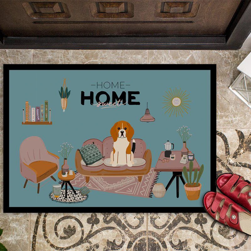 商品Caroline's Treasures|24 in x 36 in Tricolor Beagle Sweet Home Door Mat Indoor/Outdoor,价格¥309,第2张图片详细描述