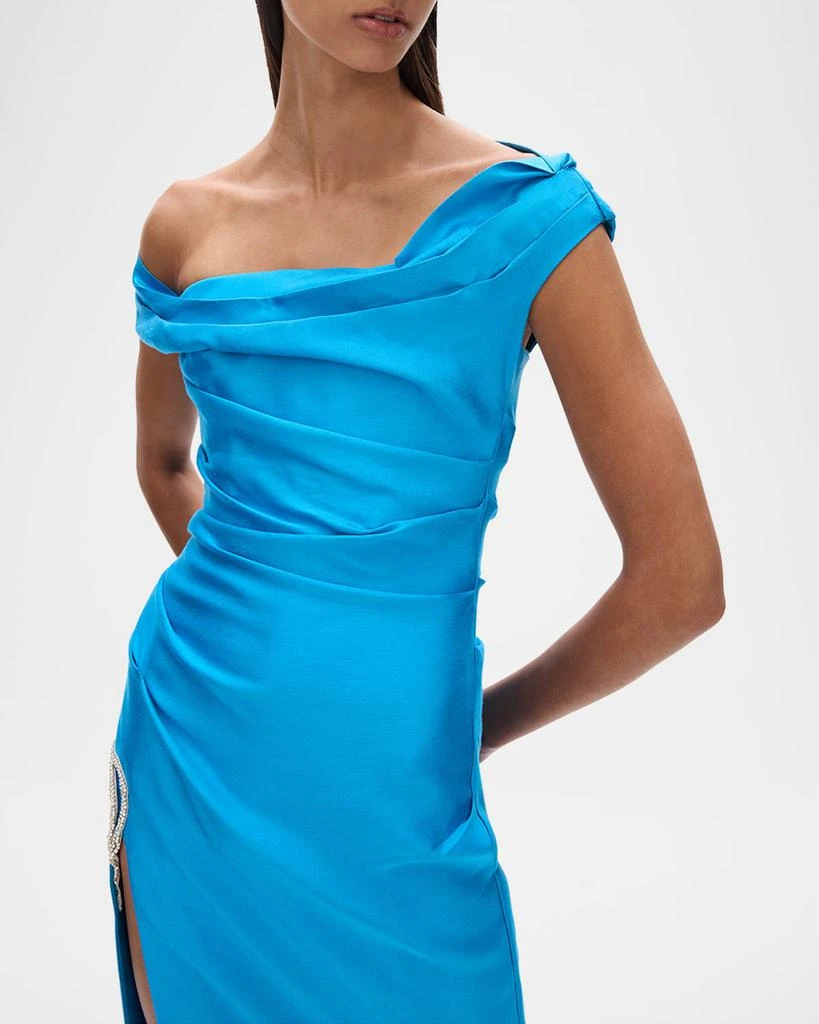 商品RACHEL GILBERT|Bailey Draped Off-The-Shoulder Crystal Slit Gown,价格¥18359,第5张图片详细描述