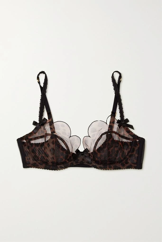 商品L'Agent by Agent Provocateur|Lorna 扇贝边豹纹绢网带钢圈软杯文胸  - 36C,价格¥438,第1张图片