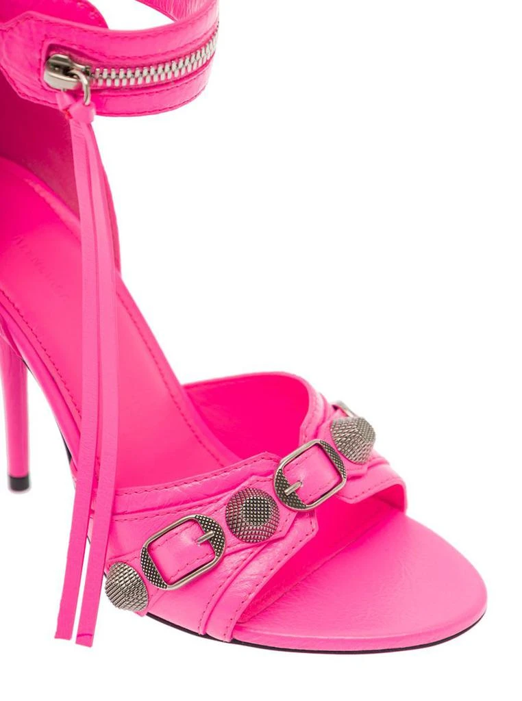 商品Balenciaga|'Cagole' Fucsia Sandals with Studs and Buckles in Leather Woman,价格¥7012,第4张图片详细描述