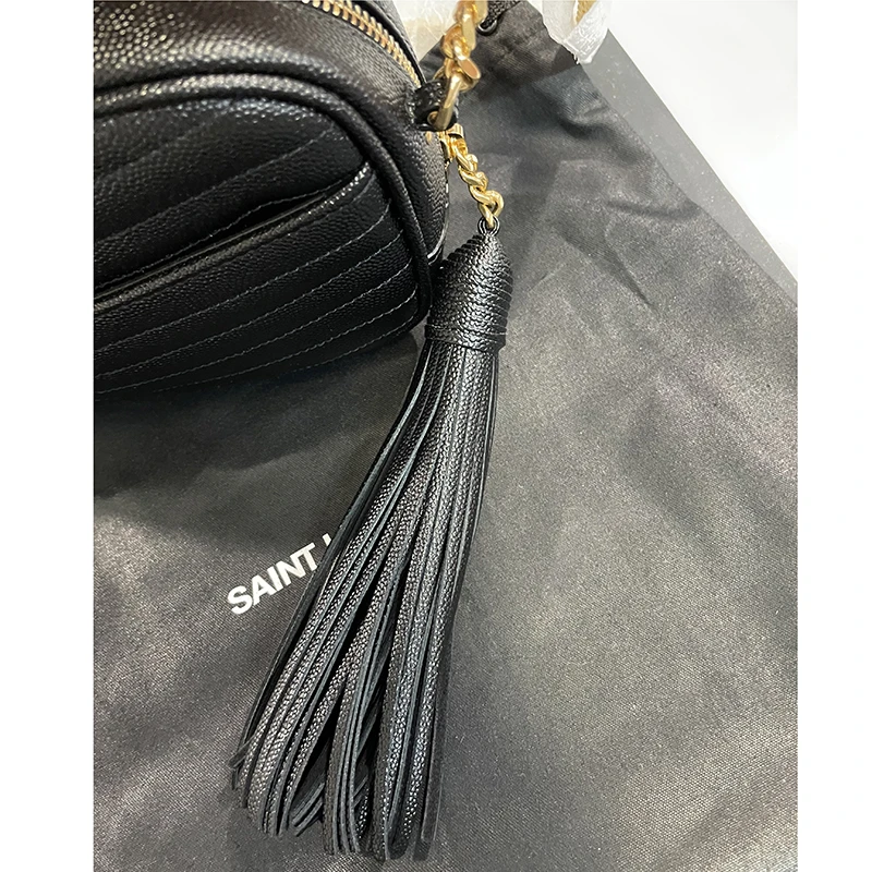 SAINT LAURENT PARIS/圣罗兰 YSL黑色粒面小牛皮绗缝迷你LOU金链斜挎单肩包6125791GF011000 商品