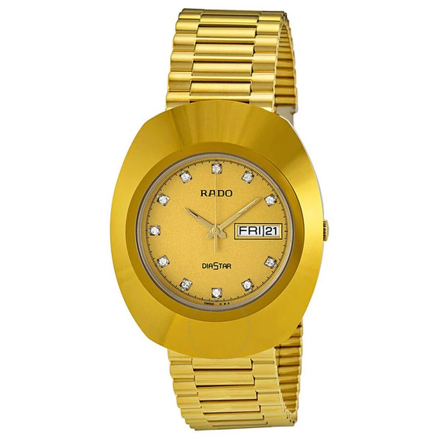 商品Rado|Diastar Quartz Diamond Gold Dial Men's Watch R12393633,价格¥4850,第1张图片