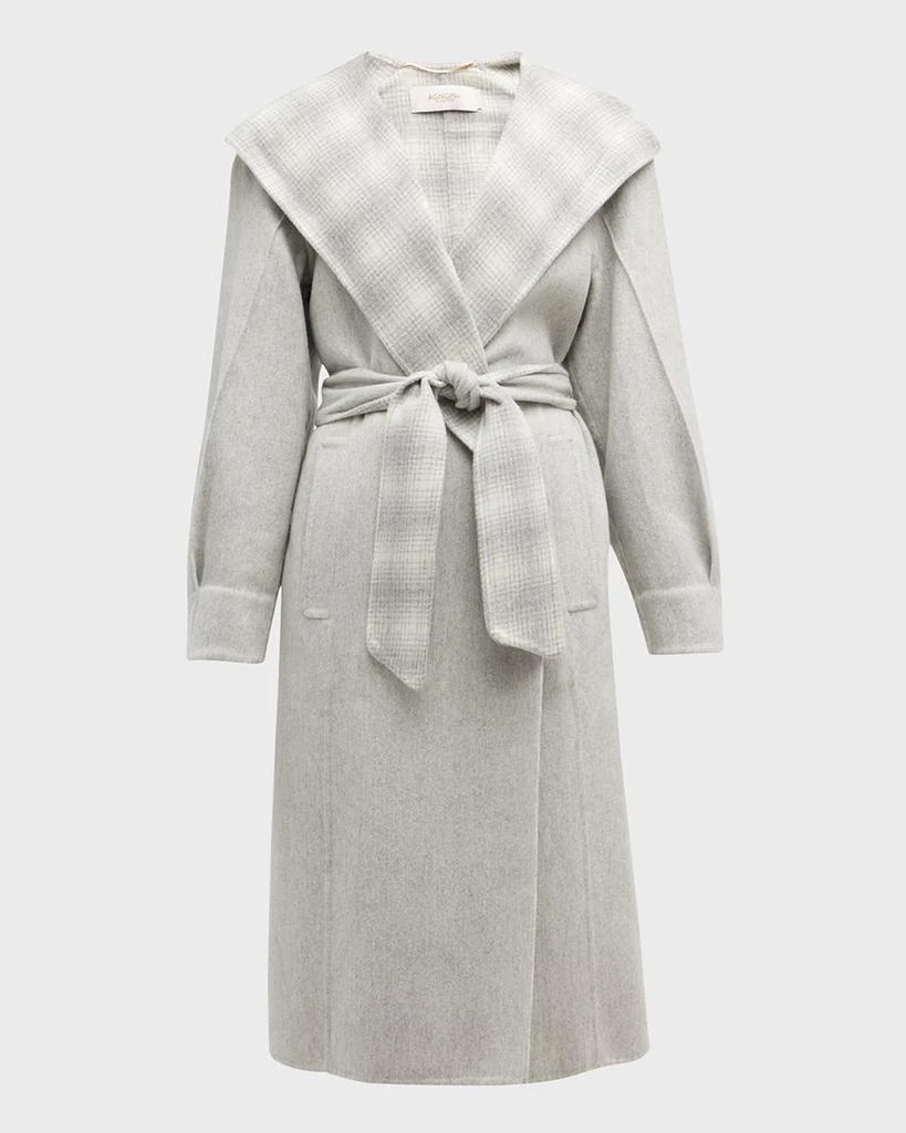 商品AGNONA|Self-Belt Hooded Cashmere Long Coat,价格¥16303,第2张图片详细描述