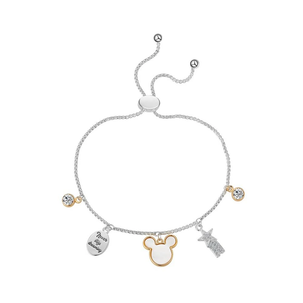 商品Disney|Unwritten Mother of Pearl Inlay Mickey Mouse "Never Stop Dreaming" Multi Charm Bracelet,价格¥94,第1张图片