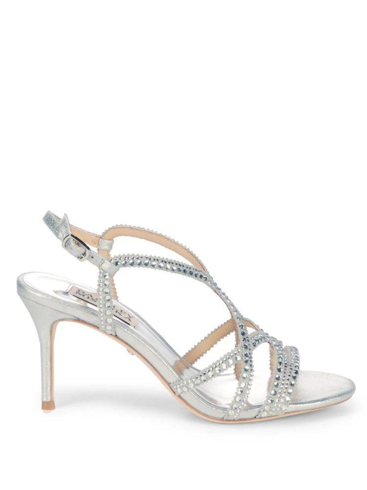 商品Badgley Mischka|Wilde Embellished Leather Sandals,价格¥552,第5张图片详细描述