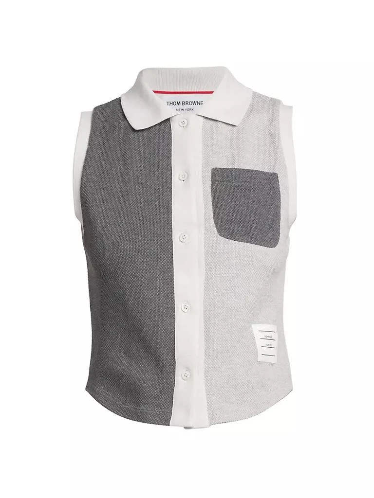 商品Thom Browne|Sleeveless Colorblocked Polo,价格¥3905,第1张图片