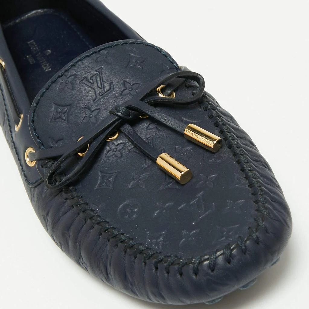 Louis Vuitton Navy Blue Monogram Empreinte Leather Gloria Loafers Size 38.5 商品
