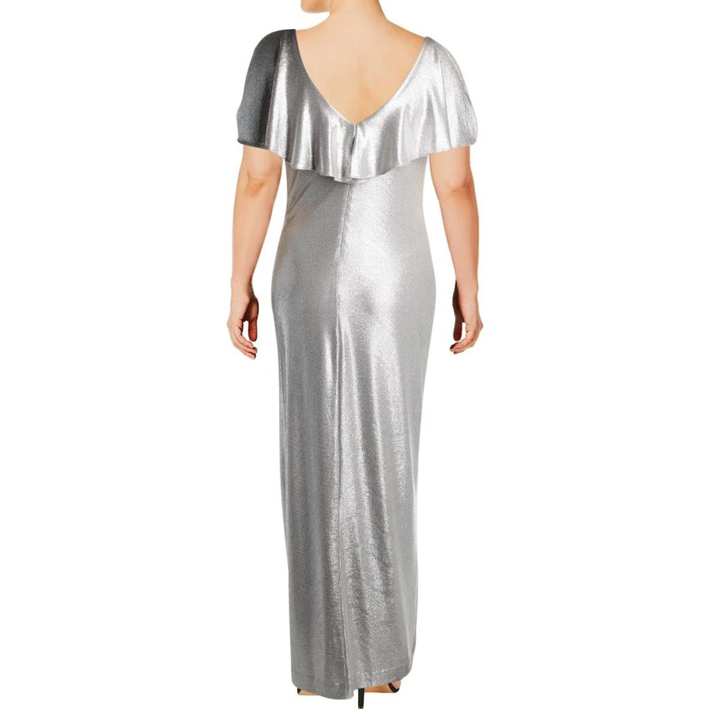 商品Ralph Lauren|Lauren Ralph Lauren Womens Priah Metallic V-Neck Evening Dress,价格¥426,第3张图片详细描述