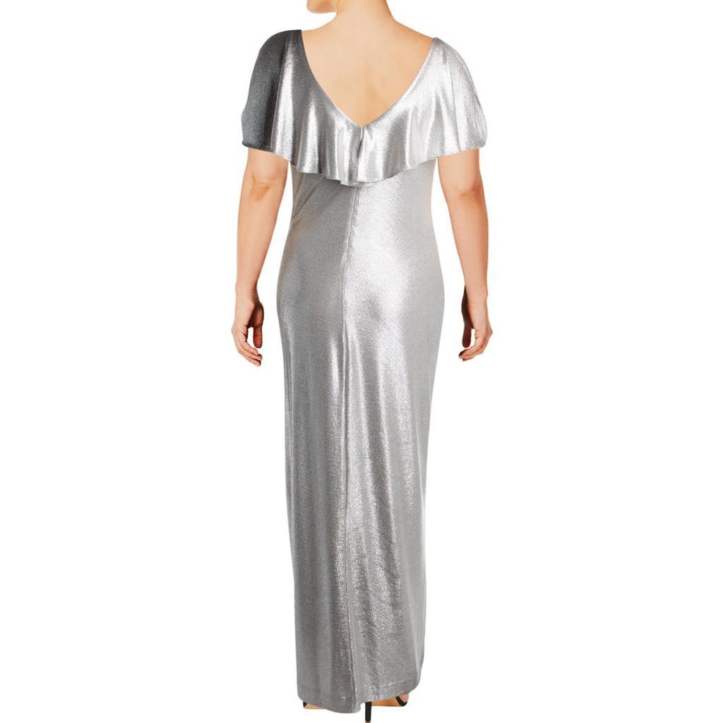 商品Ralph Lauren|Lauren Ralph Lauren Womens Priah Metallic V-Neck Evening Dress,价格¥522,第5张图片详细描述