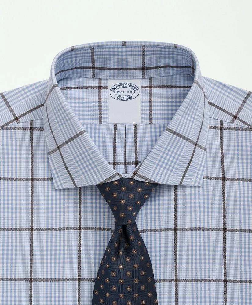 商品Brooks Brothers|Stretch Supima® Cotton Non-Iron Pinpoint English Collar, Glen Plaid Dress Shirt,价格¥928,第2张图片详细描述