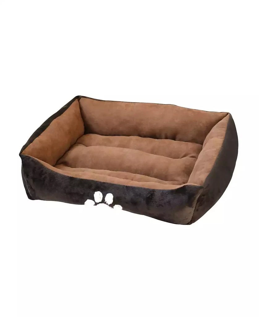 商品Macy's|Happycare Textiles Rectangle Pet Bed with Dog Paw Embroidery,价格¥448,第1张图片