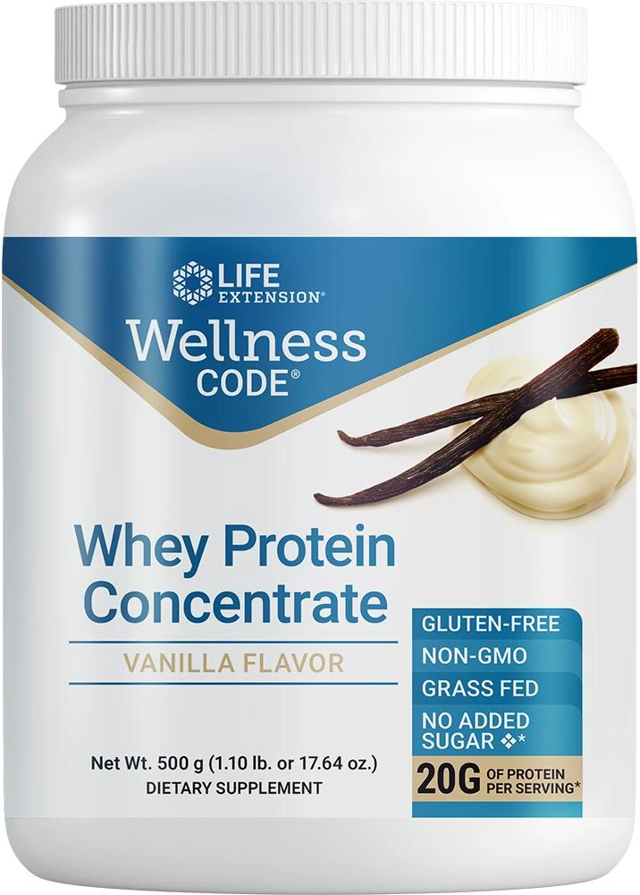 商品Life Extension|Life Extension Wellness Code® Whey Protein Concentrate, Vanilla (500 grams),价格¥223,第1张图片