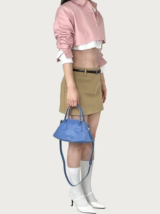 商品RHOS|Clam Tote Bag - Croco Blue,价格¥902,第1张图片