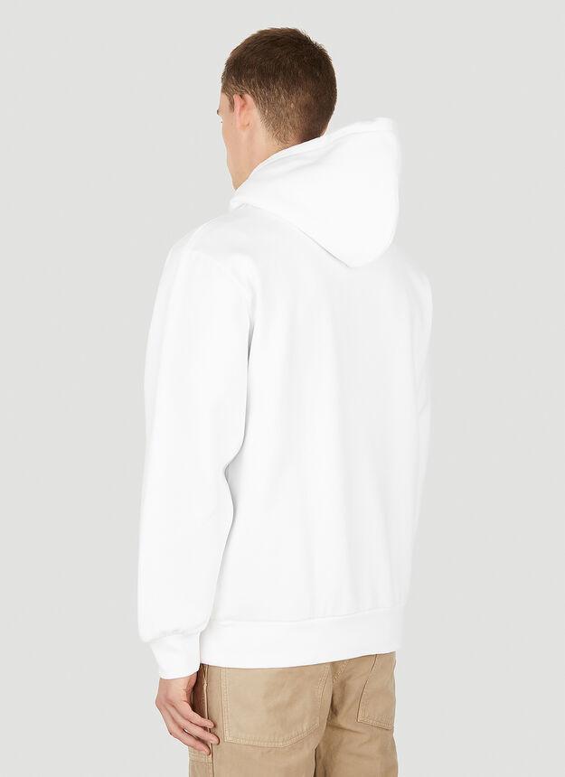 Logo Print Hooded Sweatshirt in White商品第4张图片规格展示