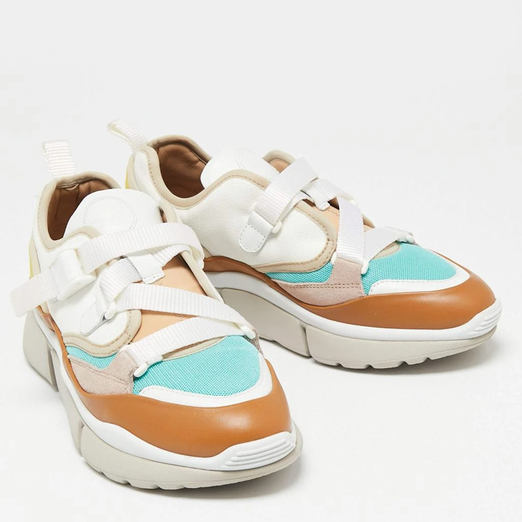 商品Chloé|Chloe Multicolor Leather, Mesh and Suede Sonnie Low-Top Sneakers Size 37,价格¥1285,第4张图片详细描述