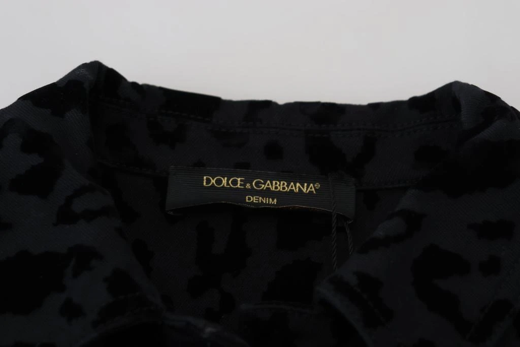 Dolce & Gabbana Black Leopard Long Sleeve Denim Cotton Jacket 商品