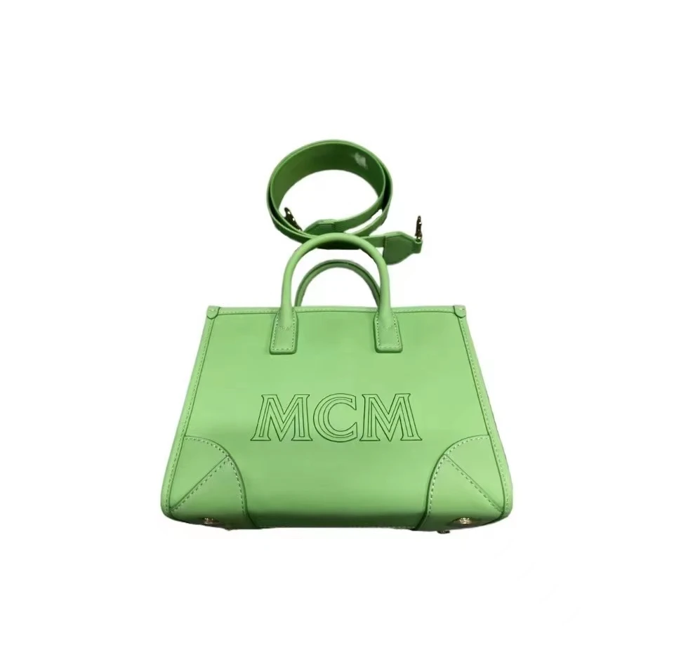 MCM Munchen Logo印花 小牛皮 单肩手提包迷你 女款 绿色MWTCSSX02JW001-SUMMER GREEN 商品