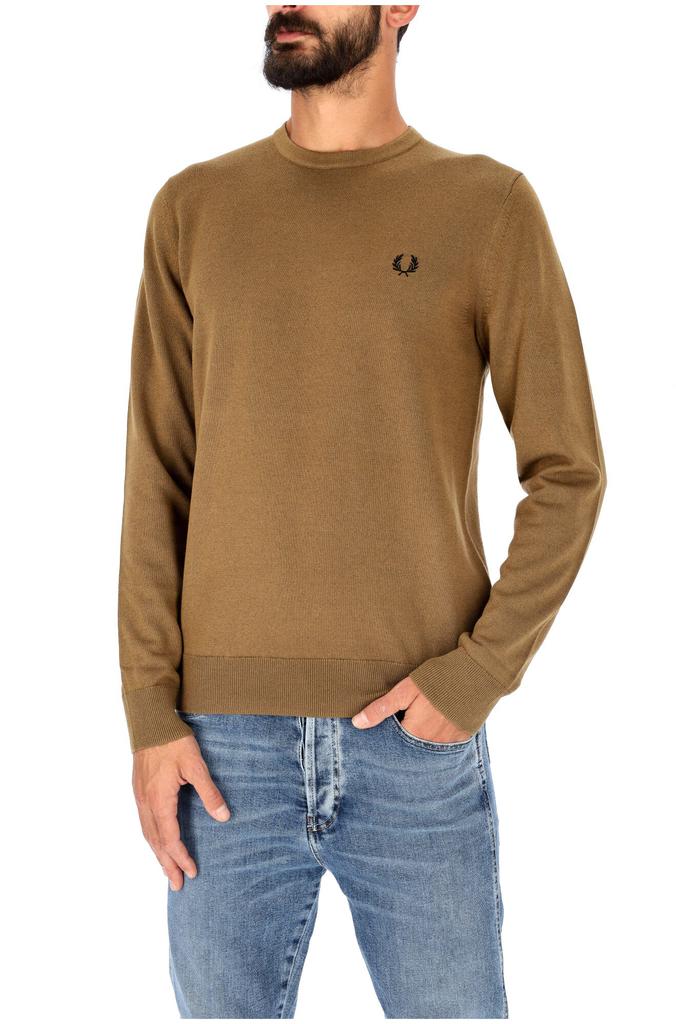 Maglione girocollo classico con logo ricamato uomo FRED PERRY K9601 BEIGE商品第1张图片规格展示