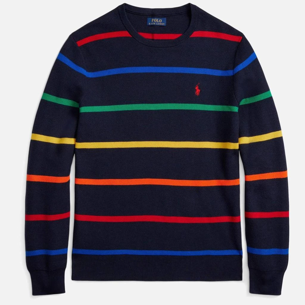 商品Ralph Lauren|Polo Ralph Lauren Men's Pima Cotton Jumper - Navy Heather Multi Stripe,价格¥740,第4张图片详细描述