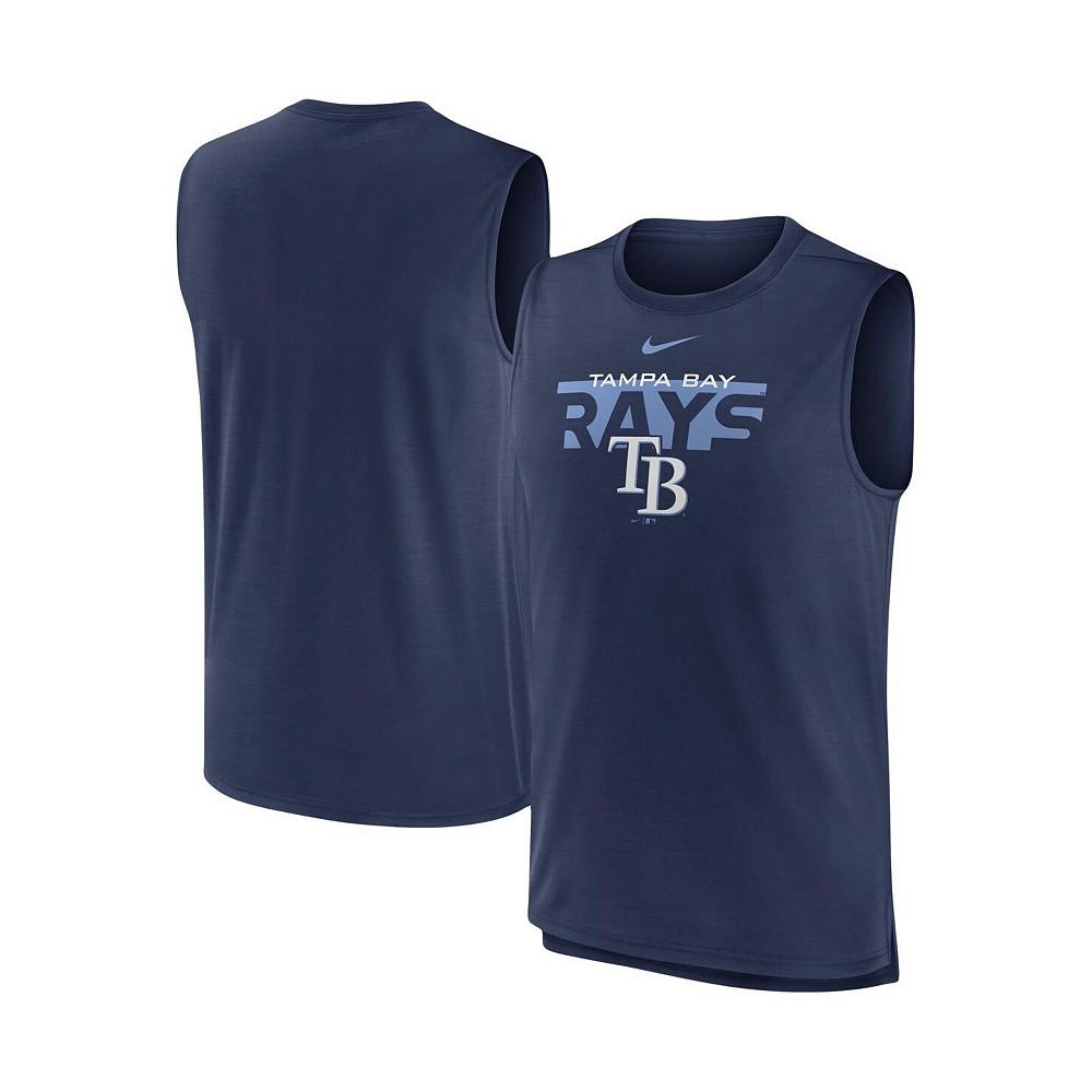 Men's Navy Tampa Bay Rays Knockout Stack Exceed Performance Muscle Tank Top商品第1张图片规格展示