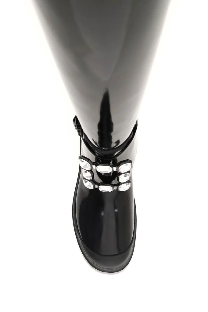 商品Roger Vivier|Roger vivier walky viv leather boots with strass buckle,价格¥10603,第2张图片详细描述