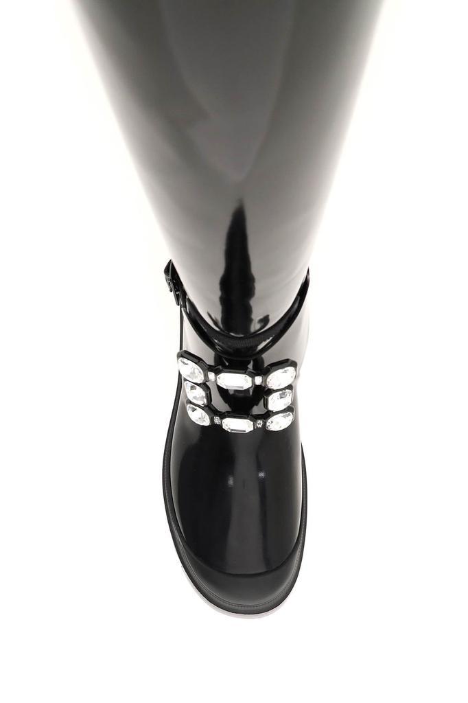 商品Roger Vivier|Roger vivier walky viv leather boots with strass buckle,价格¥8659,第4张图片详细描述