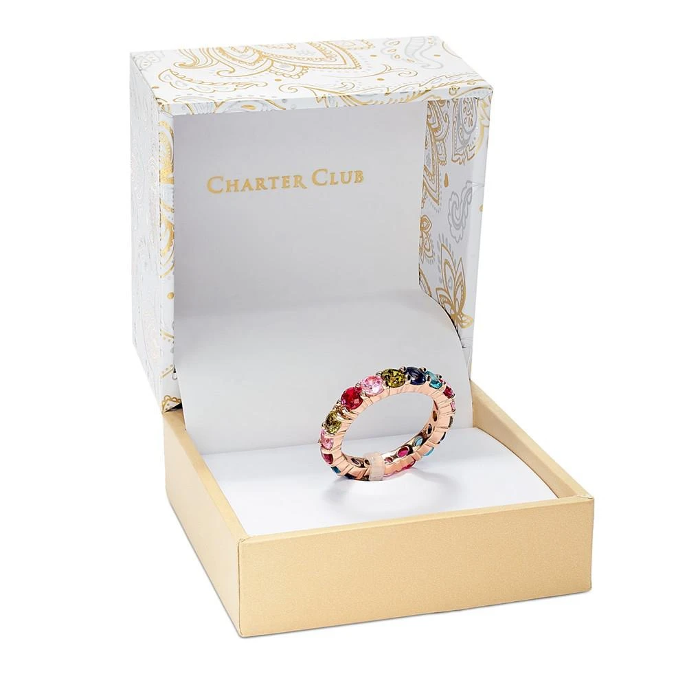 商品Charter Club|18K Rose Gold Plate Multicolor Crystal Ring, Created for Macy's,价格¥89,第2张图片详细描述