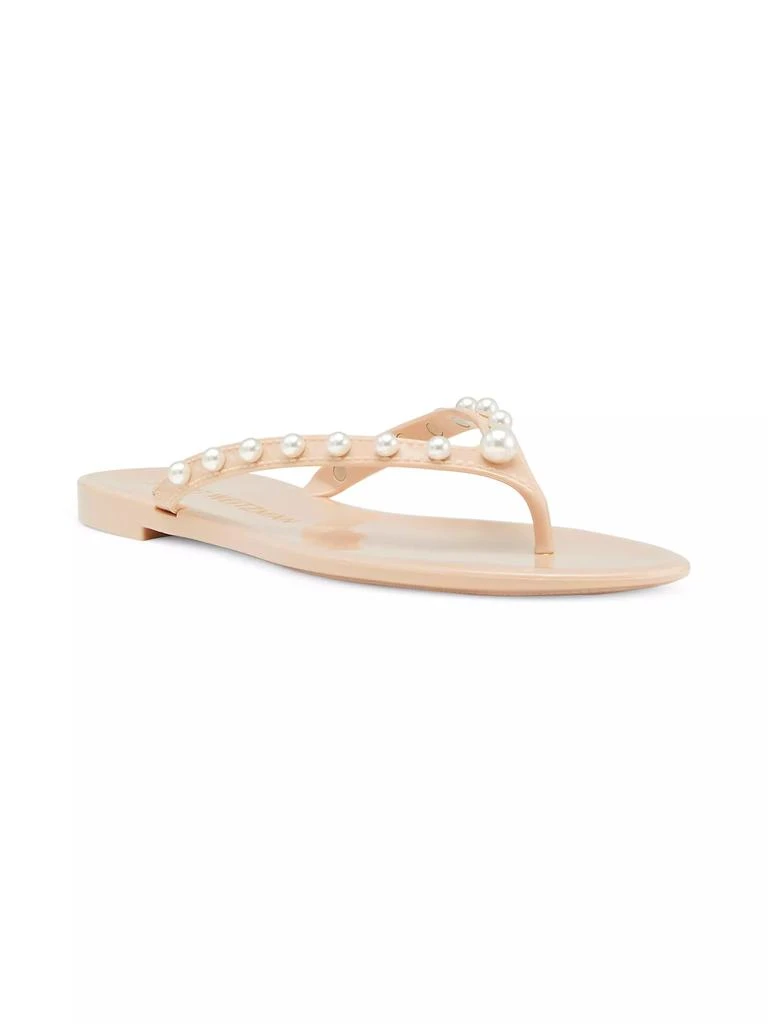 商品Stuart Weitzman|Glide Jelly Imitation Pearl-Embellished Flip-Flops,价格¥1125,第2张图片详细描述