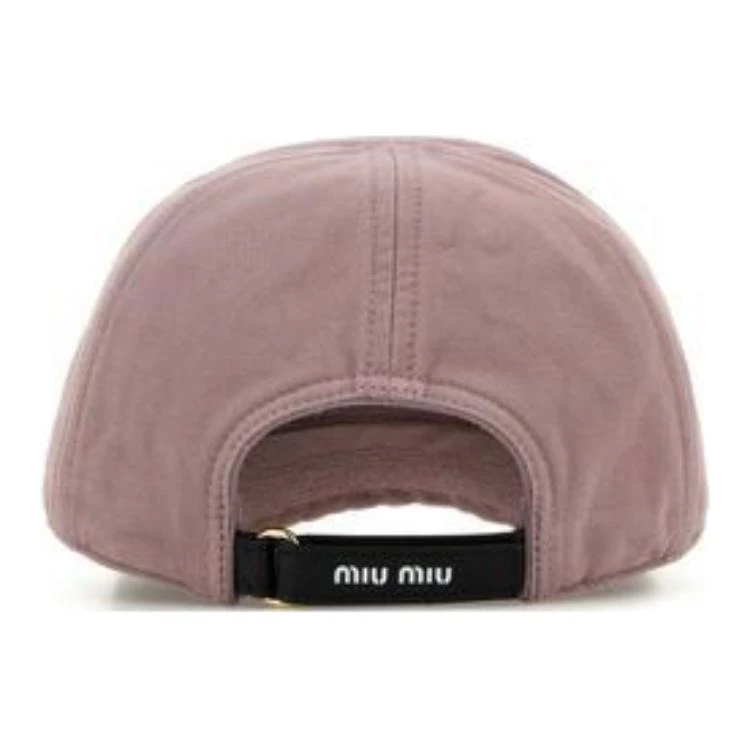 商品[国内直发] Miu Miu|缪缪 徽标刺绣 棉 鸭舌帽 女款 粉色,价格¥5586,第4张图片详细描述