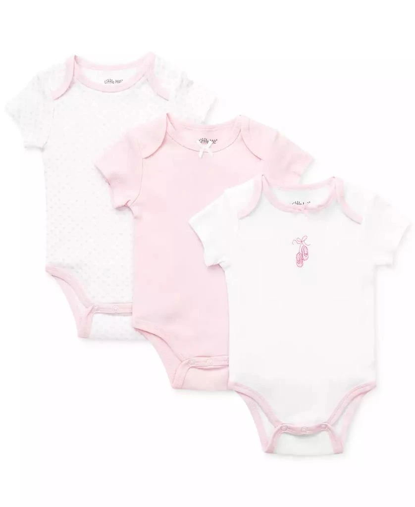 商品Little Me|Baby Girls Short Sleeved Bodysuits, Pack of 3,价格¥99,第1张图片