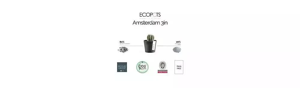 商品ECOPOTS|Amsterdam Modern Round Indoor and Outdoor Planter, 3in,价格¥65,第2张图片详细描述