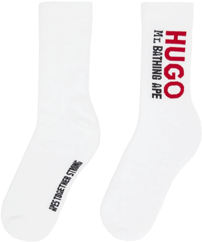 商品Hugo Boss|Black & White Mr. Bathing Ape Edition Two-Pack Logo Socks,价格¥204,第5张图片详细描述