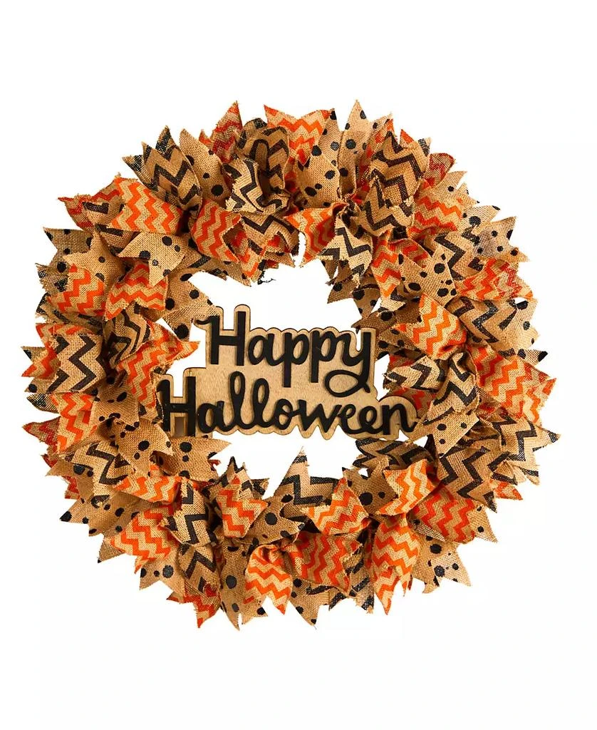 商品NEARLY NATURAL|30" Halloween Burlap Ribbon Wreath,价格¥1927,第1张图片