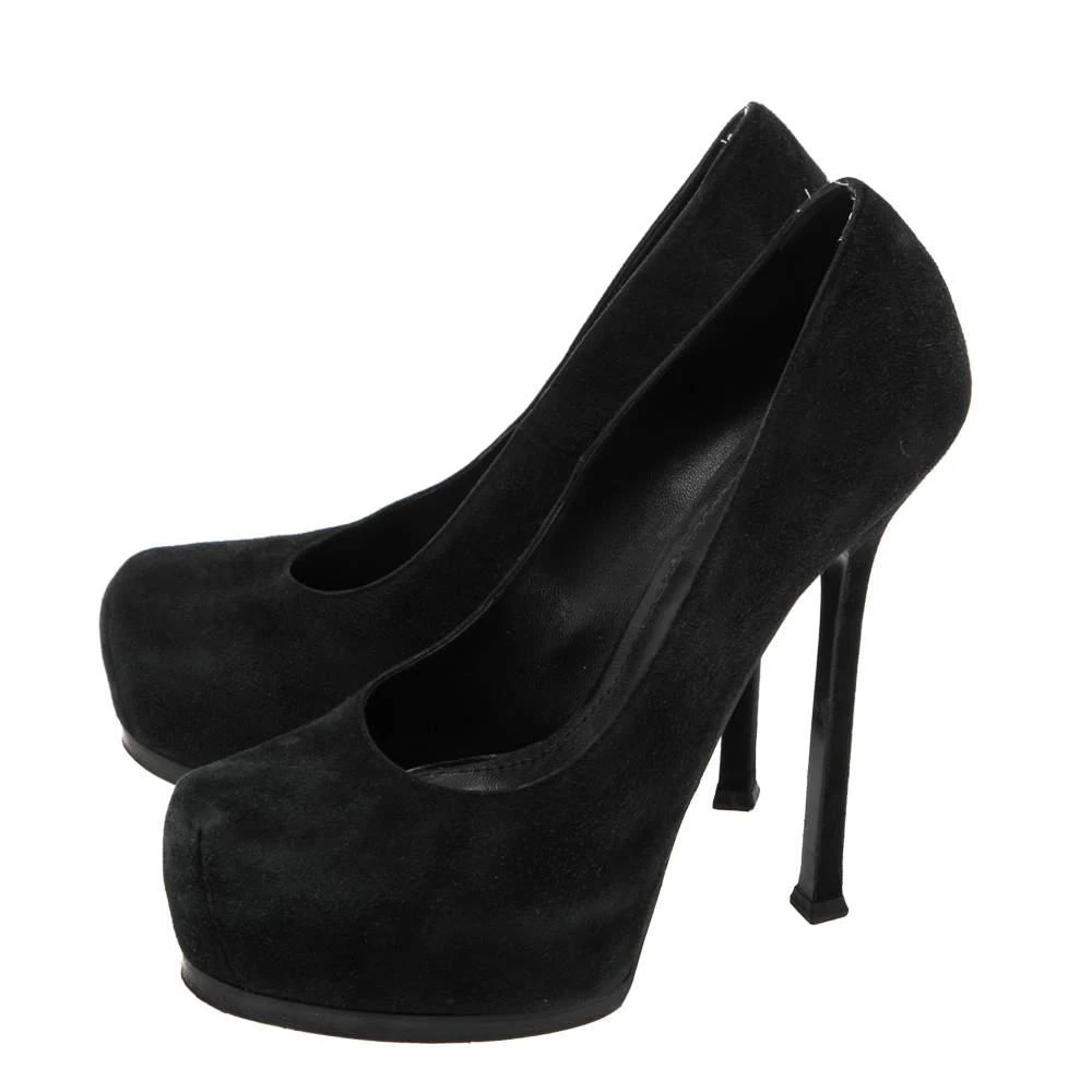 商品[二手商品] Yves Saint Laurent|Saint Laurent Paris Black Leather Tribtoo Platform Pumps Size 37.5,价格¥1079,第4张图片详细描述