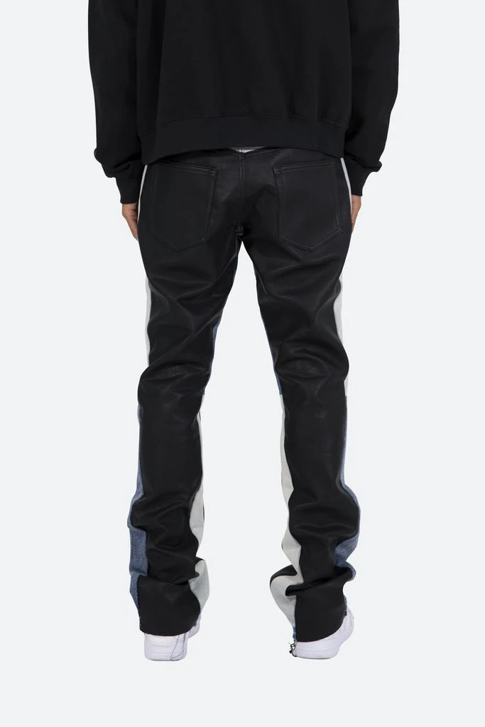 B417 Leather Flare Pants - Black/Blue 商品