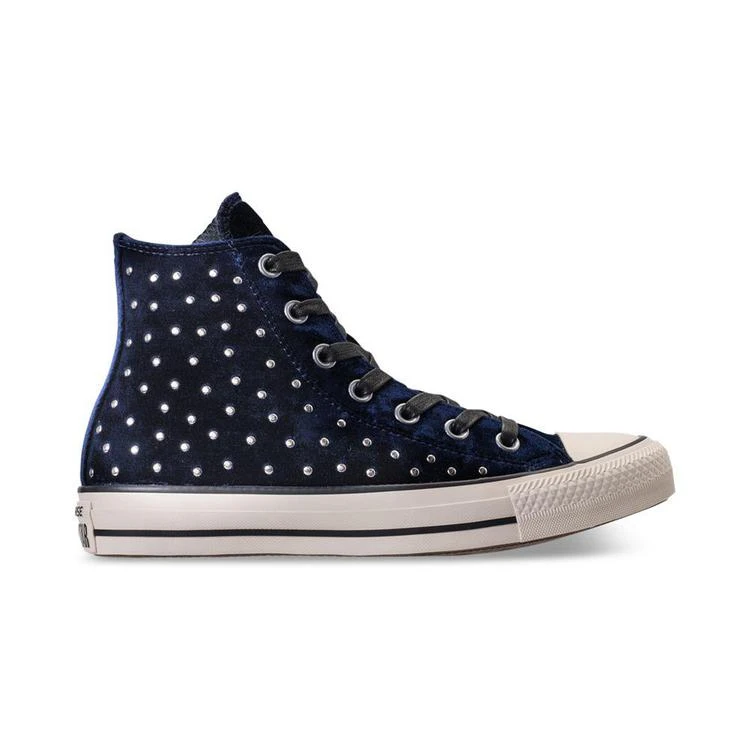 商品Converse|Women's Chuck Taylor Hi Velvet Stud Casual Sneakers from Finish Line,价格¥445,第2张图片详细描述