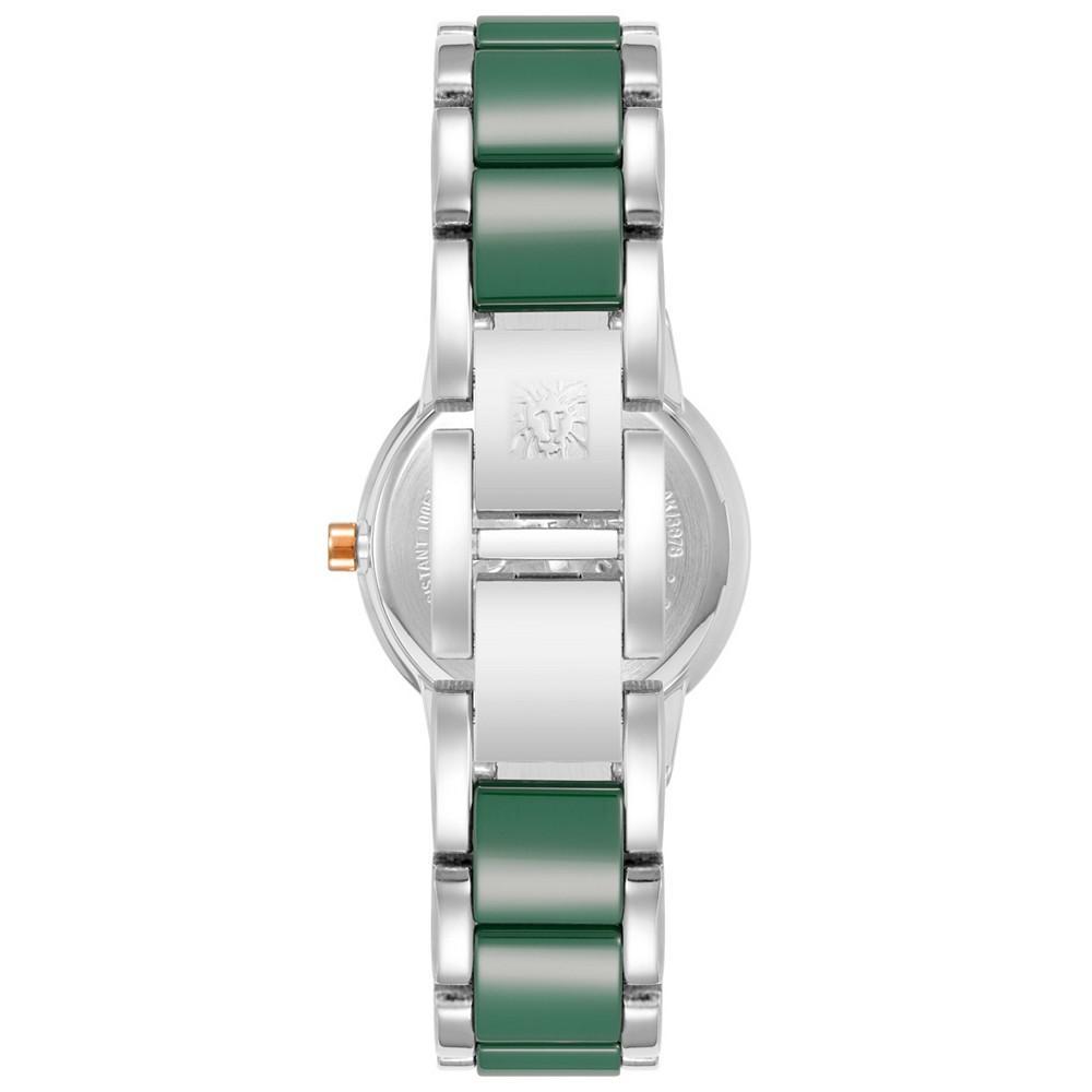 商品Anne Klein|Women's Three-Hand Quartz Silver-Tone Alloy with Green Ceramic Bracelet Watch, 32mm,价格¥826,第5张图片详细描述