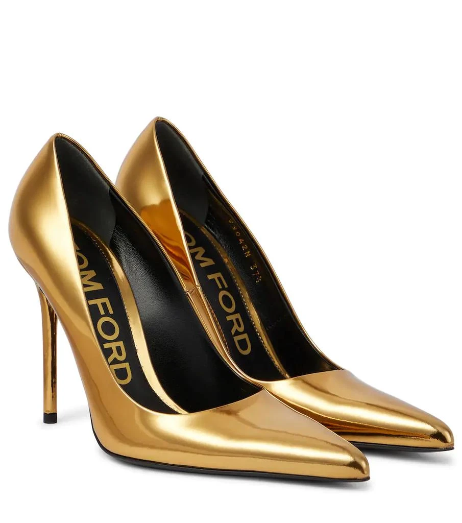 商品Tom Ford|105 metallic leather pumps,价格¥7085,第1张图片