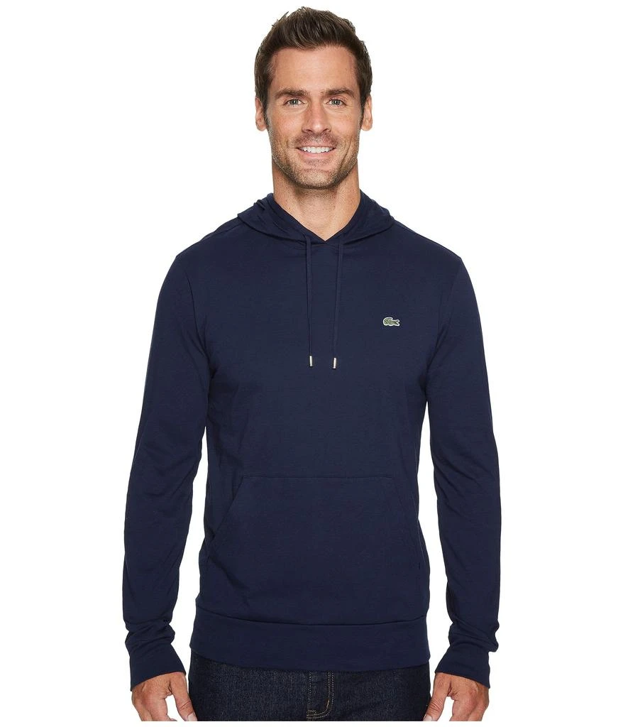 商品Lacoste|法国鳄鱼  男士针织T恤 连帽衫 100%纯棉 长袖T恤,价格¥575,第1张图片