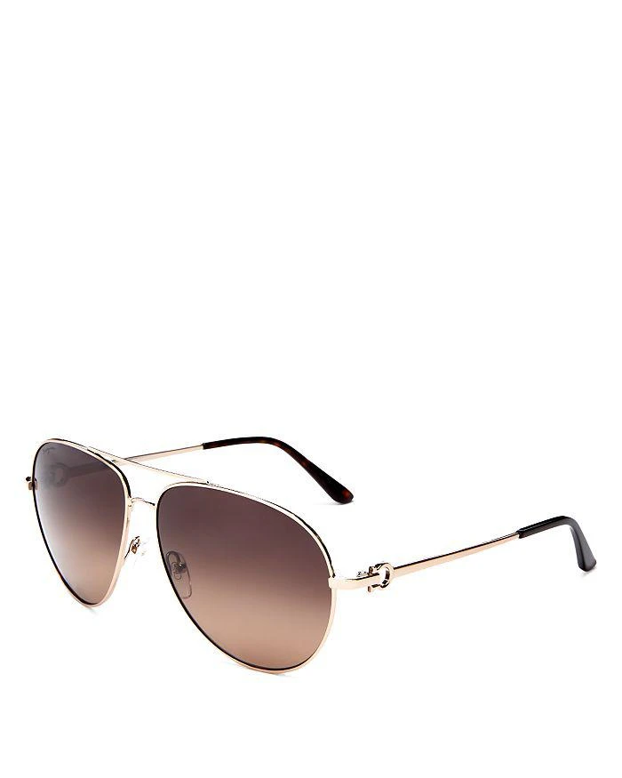 商品Salvatore Ferragamo|Timeless Collection Brow Bar Aviator Sunglasses, 61mm,价格¥2469,第3张图片详细描述