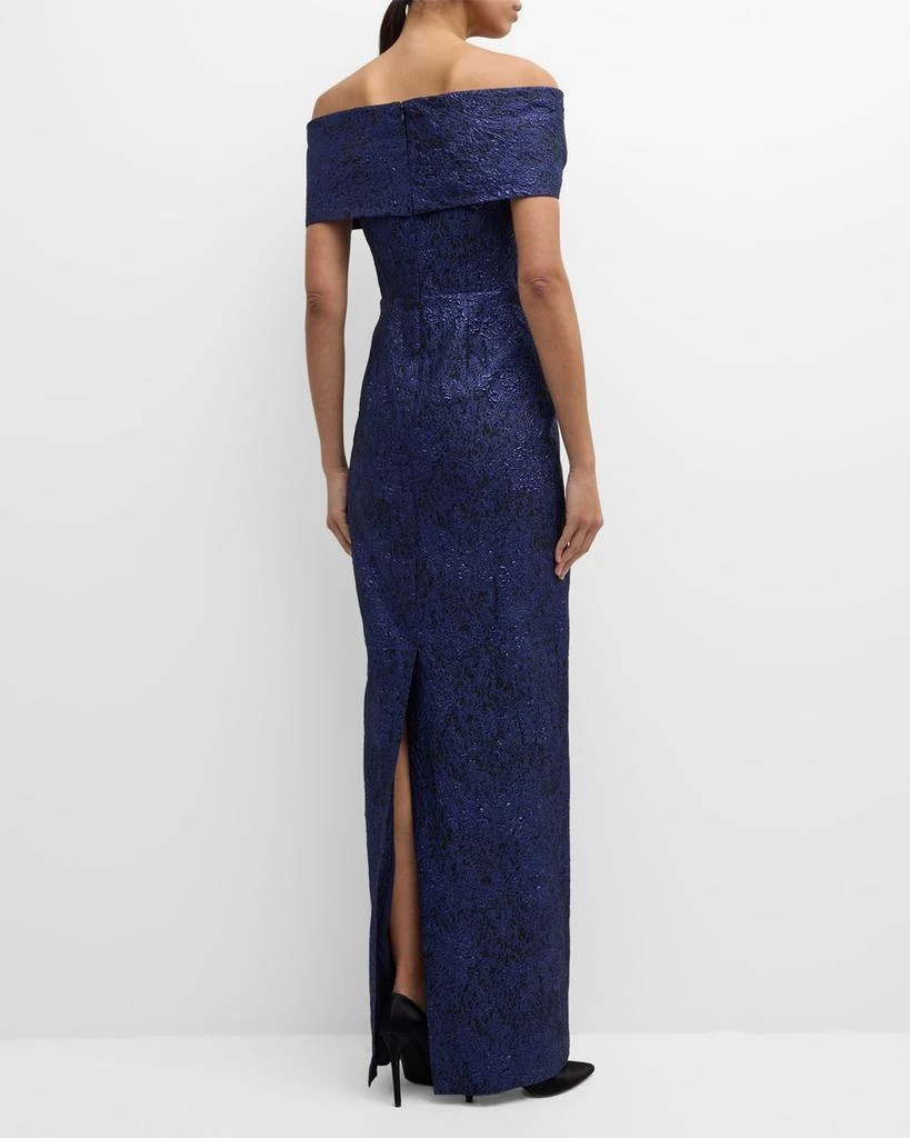 Off-Shoulder Jacquard Column Gown 商品