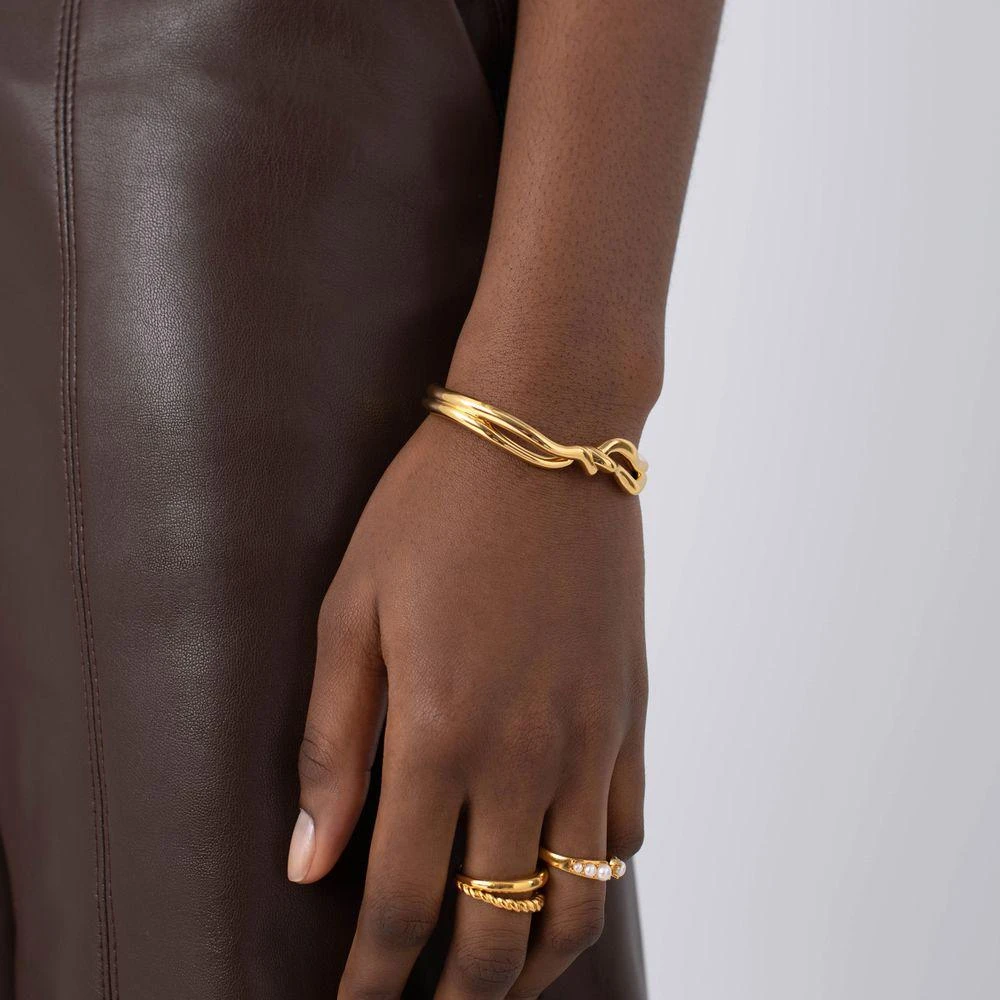 商品Missoma|Double Molton Cuff en plated gold,价格¥852,第3张图片详细描述