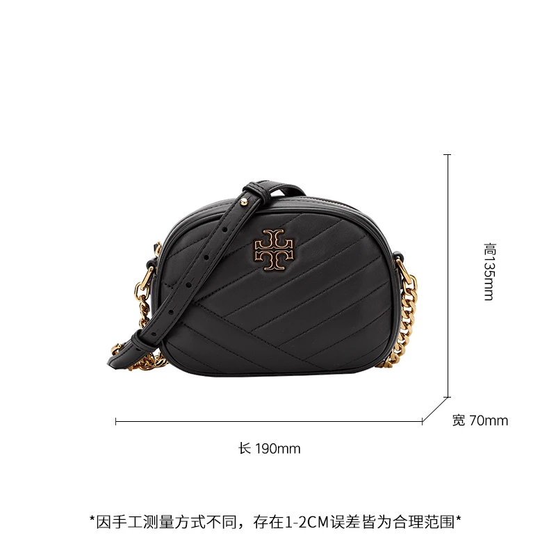 托里·伯奇 TORY BURCH 奢侈品TB女包Kira衍缝皮黑色羊皮单肩斜挎包相机包小号礼物送女友60227-001 商品