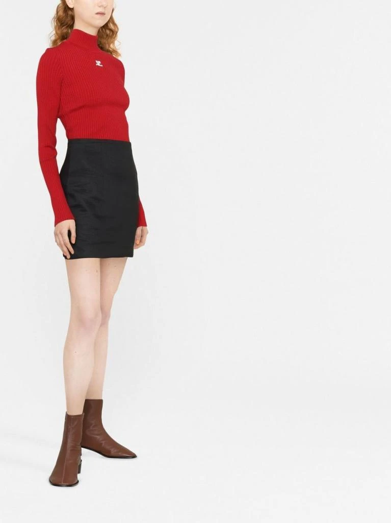 商品Courrèges|Fitted Red Ribbed Knit Sweater With Embroidered Logo,价格¥3449,第3张图片详细描述