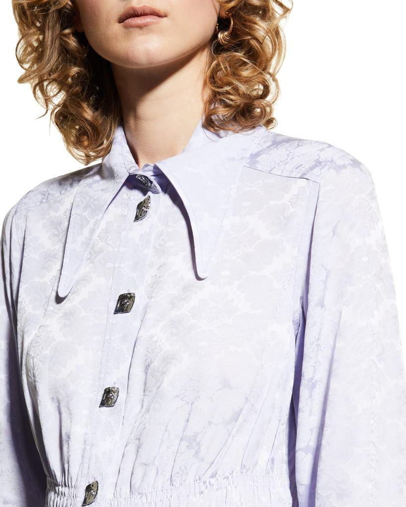 商品Ganni|Floral Button-Front Pointed Peplum Shirt,价格¥2183,第7张图片详细描述