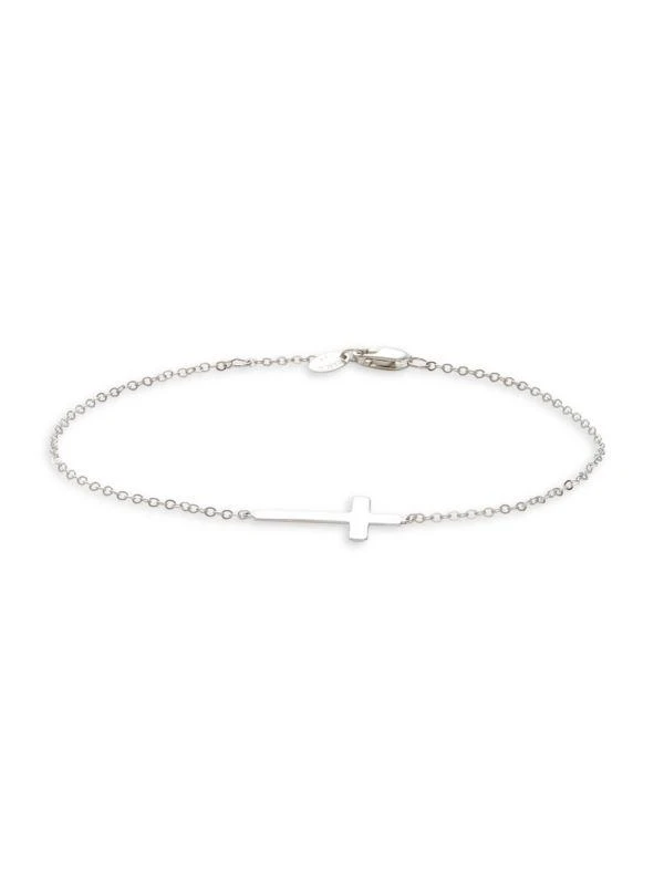 商品Saks Fifth Avenue|14K White Gold Cross Pendant Bracelet,价格¥1871,第1张图片
