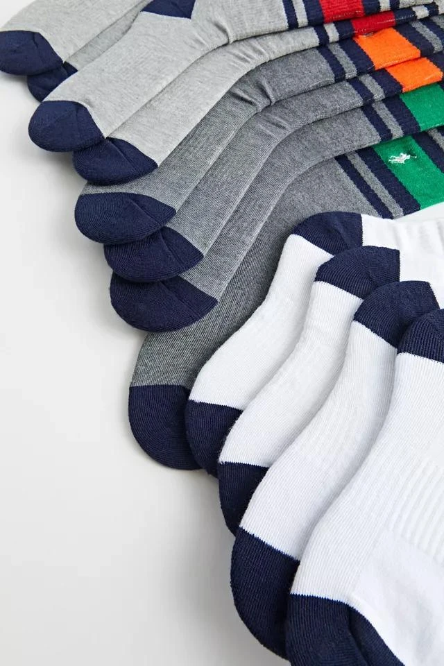 商品Ralph Lauren|Polo Ralph Lauren Multi Stripe Crew Sock 6-Pack,价格¥218,第2张图片详细描述